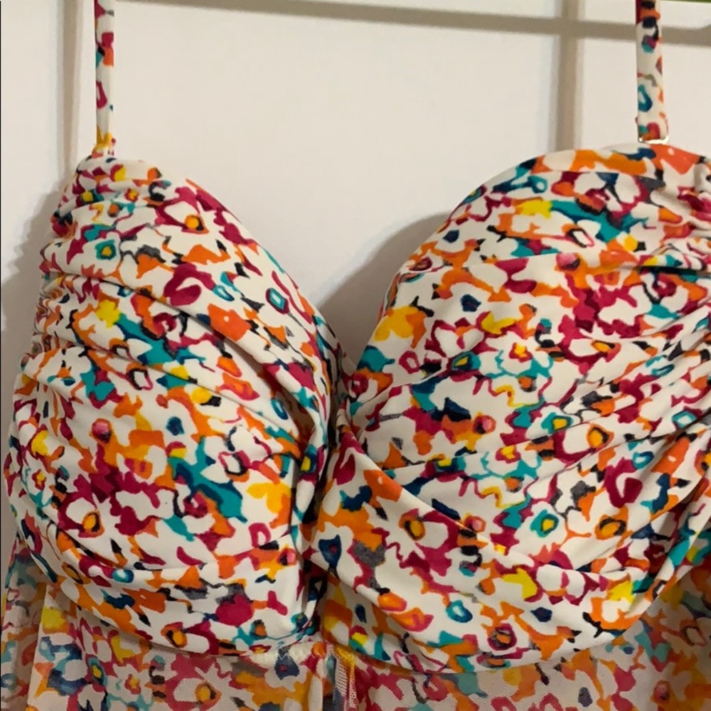 Floral Halter Sheer Tankini